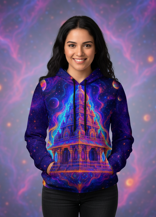 Cosmic Flying Temple - Unisex AOP Sweatshirt